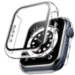 TAURI 2 Pièces PC Coque Compatible avec Apple Watch Série 6 5 4 SE 40mm, Protection écran Ultra Mince [Sensible au Toucher] Film de Protection PC Dur écran en Verre trempé iWatch 40mm-Transparent