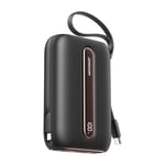 Joyroom Hurtigopladning 22,5W mini Powerbank med Dual Kabler 20000mAh - Sort