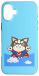 Coque pour iPhone 16 Plus chihuahua super-héros mignon chien chiot animal de compagnie drôle animal art illustration