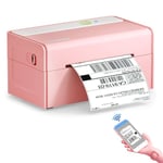 JADENS Bluetooth Thermal Label Printer -Wireless Label Printer -Shipping Label Printer for Small Business, Compatible with USPS, Etsy, Ebay, Works with Windows, iPhone, iPad, 4x6, Pink