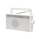 Lloytron® Rhythm Rechargeable Portable AM/FM Radio - Built-in Lithium Battery - Mains or Battery Powered - N2408WH - White