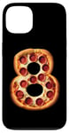 Coque pour iPhone 13 8e anniversaire Pizza Party Garçons Cheese Kids Pie Eight Bday Boy