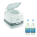 Pack THETFORD Toilette Portable 100% Autonome + Additif Sanitaire Aqua-kem Bleu 