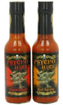 Psycho Juice Set Of 2 Mega Hot Chilli Sauces 70% Red Savina and 70% Ghost Pepper