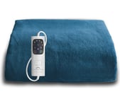 Dreamland Snuggle Up Velvet Heated Throw - Teal Blue, 160 x 120 cm