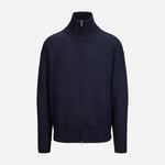 Full Zip Jacket High Neck Wool - Navy