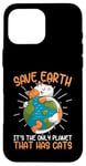 Coque pour iPhone 16 Pro Max Save Earth Cat Lovers, une planète mignonne qui s'embrasse