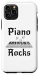 Coque pour iPhone 11 Pro Piano Rocks, pianiste musicien rock Goth