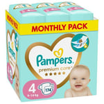 PAMPERS Premium Care kuukausipakkaus, koko 4, 9-14 kg, 174 kpl