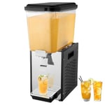 VEVOR Distributeur de Boissons Commercial de 18 L, Fontaine à Eau 300 W, Distribution de Jus Limonade Thé Glacé en Inox Alimentaire, Température de Refroidissement 7-12 ℃, pour Restaurant, Hôtel, Café