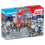 PLAYMOBIL Starter Pack Police - City Action - 71381 - Avec 2 personnages, 2 motos et des accessoires - Dès 4 ans