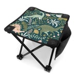 liang4268 Tabouret de Camping Dinosaur Tropical Leaves Lightweight Folding Camping Stool Portable Fishing Camp Chair