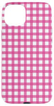 iPhone 15 Plus Pink Checkered Plaid Flannel Gingham Pattern Checker Rustic Case