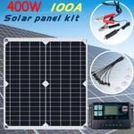 Kit Panneau Solaire 400 Watts 100A 12V Chargeur de Batterie avec Contrôleur Caravane Bateau