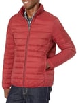 Amazon Essentials Men's Packable Lightweight Water-Resistant Puffer Jacket (Available in Big & Tall), Brick Red, M