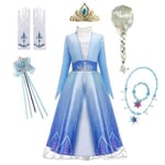 Prinsessa Elsa Cosplay Crown Mekkosetti Tytölle Laadukkaat Kids Fancy Mekko Frozen White Mekko Syntymäpäiväjuhliin Elsa Asusteet