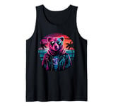 Vaporwave Rizzly Bear Synthwave Retrowave Aesthetic Vibes Tank Top