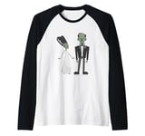 happy valentines bride frankenstein monster creepy spooky Raglan Baseball Tee