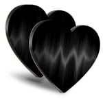 2x Heart MDF Coasters - BW - Equaliser Audio Music Sound Waves  #36923