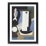 Big Box Art Louis Marcoussis The Fish Framed Wall Art Picture Print Ready to Hang, Black A2 (62 x 45 cm)