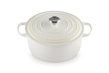 Le Creuset Cocotte Signature en Fonte Émaillée avec Couvercle, 28 cm, Ronde, 6,7 L, 6,125 kg, Meringue, 21177287164430