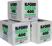 3 x ILFORD DELTA 400 35mm 24exp BLACK & WHITE CAMERA FILM  by 1st CLASS POST 