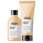 L'Oréal Professionnel Serie Expert Absolut Repair Shampoo and Conditioner Set, Repairs and Hydrates Dry and Damaged Hair, 300 ml and 200 ml