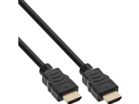 InLine - Premium høyhastighets - HDMI-kabel med Ethernet - HDMI hann til HDMI hann - 2,0 m - Trippel skjermet tvunnet par-kabel - svart, gull - 4Kx2K støtte (pakke med 25) (B-17503P)