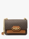 MICHAEL Michael Kors Heather Large Signature Cross Body Bag, Brown/Acorn