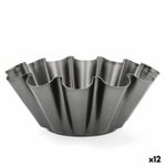 Flan-muotti Quid Sweet Grey Musta Metalli 23 x 9 cm (12 osaa)