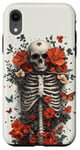 iPhone XR Skeleton Ribcage Anatomy with Flowers Butterflies Case