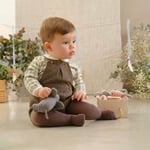 Tutto Piccolo Baby Flannel Dungarees with Tights Age 3 Months BNWT £54 Brown