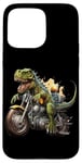 Coque pour iPhone 15 Pro Max T-Rex Tyrannosaurus Dinosaure Dino Rex équitation une moto