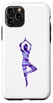 Coque pour iPhone 11 Pro Violet tie-dye pose arbre yoga