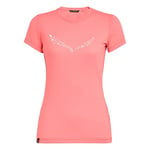 Salewa Solid Dry W S/S Tee Solid Dry W S/S Tee Femme Shell Pink Mélange FR: 5XL (Taille Fabricant: 52/46)