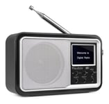 Audizio Anzio portabel DAB+ Radio med batteri, vit/silver, Radioapparat. DAB+ Radio Anzio portabel inbyggt batteri vit färg Audizio