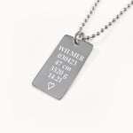 Dop Halsband - Modern Dogtag med Gravyr i .925 Silver