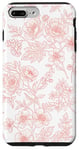 Coque pour iPhone 7 Plus/8 Plus Motif floral botanique rouge et blanc Toile française