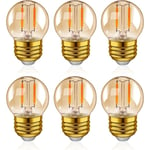 G40 LED Retro Edison Filament Ljuskälla Mini Globe 1w (e27, 6 Pack) [Energiklass G]([HK])