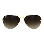 Ray-Ban Mens Rayban Sunglasses 3449 Gold Brown Gradient 001/13 59mm Metal - One Size