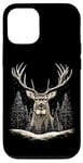 Coque pour iPhone 12/12 Pro Majestic Deer Wildlife Scène d'hiver en plein air Doe Deer Buck