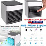 Mini Air Cooler Portable LED USB Air Conditioner Fan Humidifier Purifier Cooling
