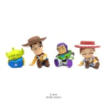 4Pcs Toy Story Woody Buzz Lightyear Space Aliens 1.57'' PVC Mini Figure Toy Doll