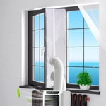 Hydomi 400CM (158 Inch) Upgrade Air Conditioner Window Kit for UK Window - Air con Window Seal Kit/Waterproof/Hot Air Stop/No Drilling with Zip and Adhesive Fastener for Portable AC&Tumble Dryer