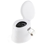 GOPLUS Toilette Portable 5L, Supporter 200KG, Toilette Sèche avec Couvercle, Seau Amovible avec Poignée, Anti-odeur, Nettoyage Pratique, Utilisation Familiale Disponible, pour Camping(Blanc)