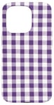 iPhone 15 Pro Purple White Checkered Plaid Flannel Gingham Pattern Checker Case