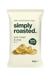 Simply Roasted – Sour Cream & Chive Crisps 12 x 93g Share Bag | 50% less fat | 25% less salt | Less than 99 calories | triple roasted crunchy potato crisps (Box of 12 x 93g bags)