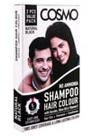 4X 12ml COSMO NATURAL BLACK HAIR COLOR SHAMPOO WITH Keratin Olive Oil vitamin E