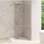 Paroi de douche fixe 198,3 x 110 Smart Design solo profilé chrome verre transparent - Kinedo