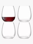 LSA International Borough Stemless Red Wine Glasses, Set of 4, 455ml, Clear